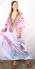 Pastel Feather - Lace Up Kaftan