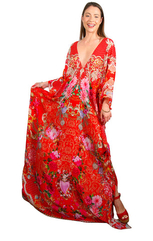 China Rose - Eiffel Maxi Kaftan