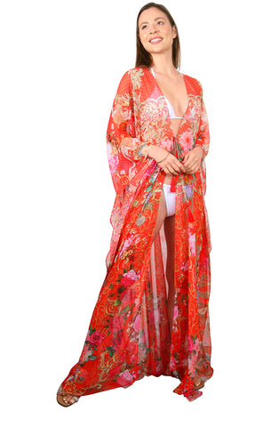 China Rose  - Side Drape Kaftan