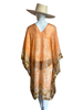 Mid Length Open Front Kaftan - Orange Peacock