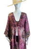 Long High Low Open Front Silk Kaftan -