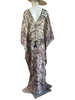 Long V-Neck Cover Up Kaftan - Batik