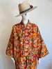 Embroidered Gypset Coat - Orange Red