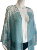 Mid Length Open Front Kaftan - Aqua Peacock