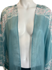 Mid Length Open Front Kaftan - Aqua Peacock