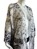 Mid Length Open Front Kaftan - White Batik