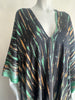 Long Silk V-neck Kaftan - Forest Tie Dye