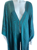 3/4 Length Silk Maxi Kaftan - Emerald Ikat