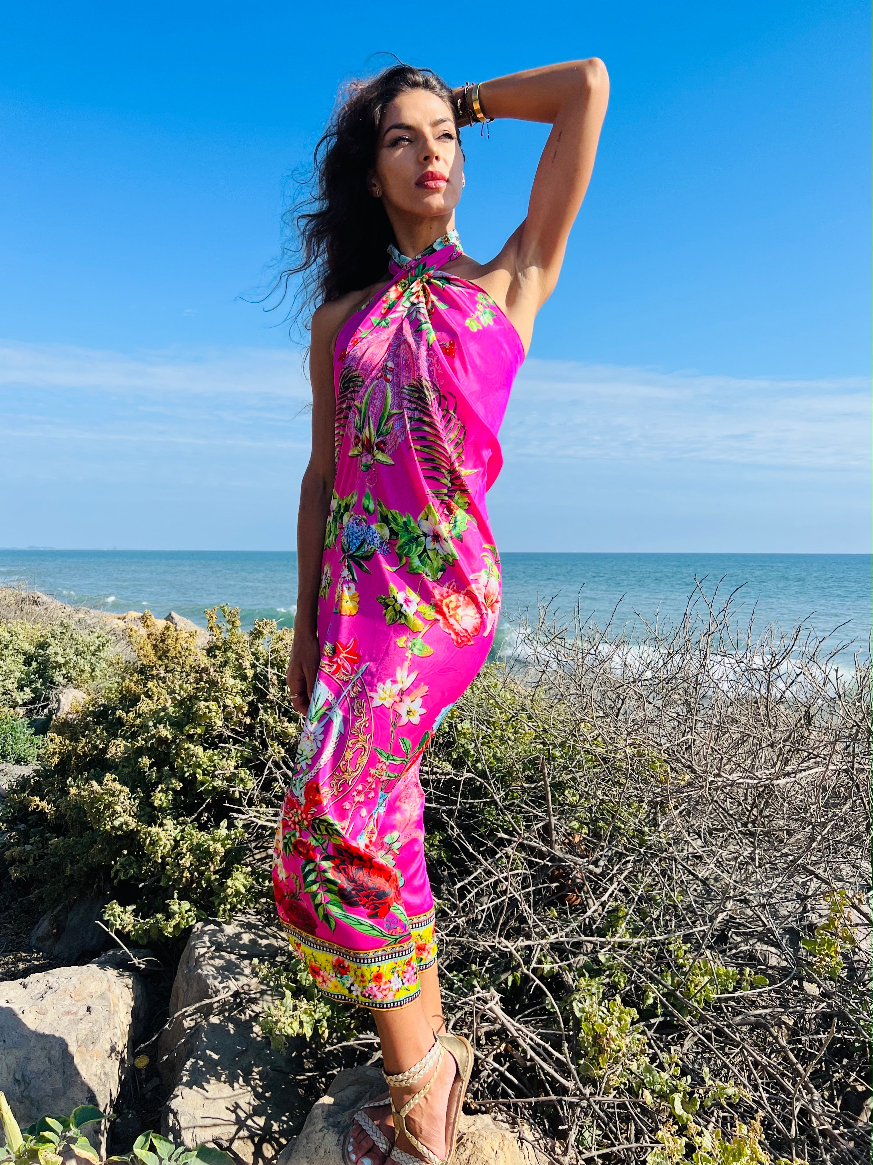 Yellow Blossom - Long Sarong Dress Yellow Blossom - Long Sarong Dress