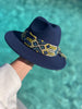 Fedora Custom Hat - Navy Blue