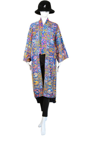 Embroidered Gypset Coat - Blue Multi