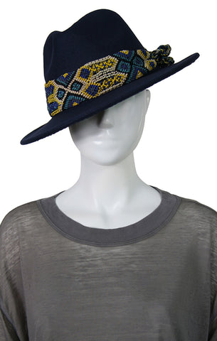 Fedora Custom Hat - Navy Blue