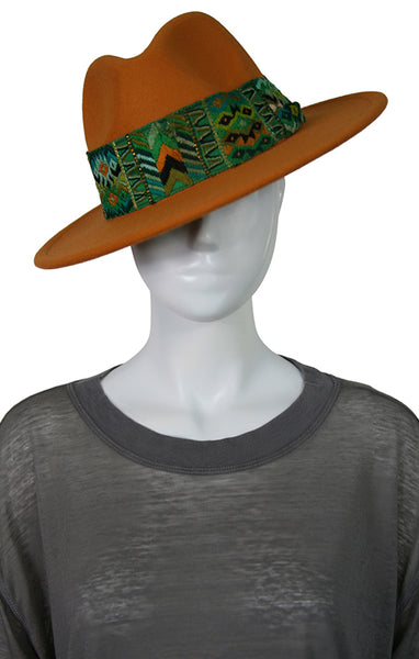 Fedora Hat - Brown with Brown