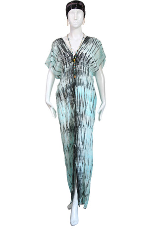 Narrow Cotton/Silk Caftan with Slit