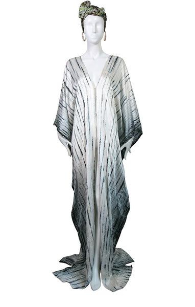 Extra Long Silk Kaftan with Open Front
