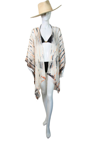 Petite Open Front Tie Dye Kaftan