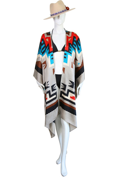 Mid Length Silk Maxi Kaftan - Tahoe