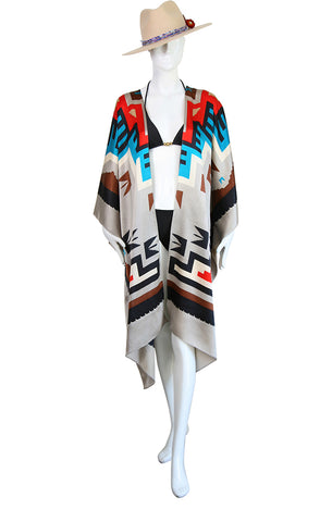 Mid Length Silk Maxi Kaftan - Tahoe