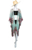 Knee Length Open Front Silk Kaftan - Aqua Batik