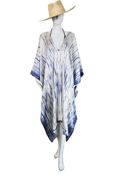 3/4 Long Silk Charmeuse V-Neck Kaftan