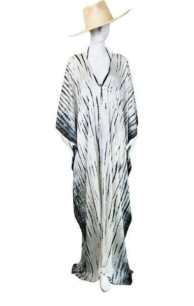 Long Silk Charmeuse V-Kaftan