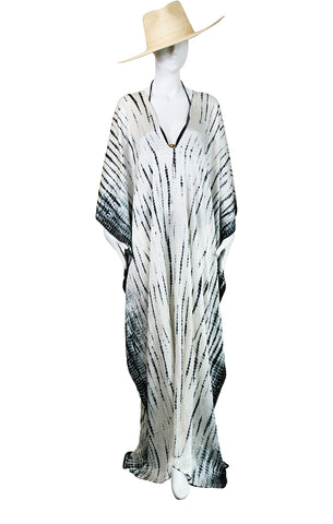 Long Silk Charmeuse V-Kaftan