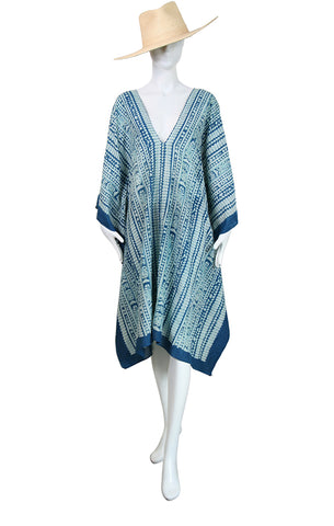 Mid Length Cotton/Silk V-Neck Kaftan