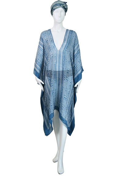 Mid Length Silk V-Neck Kaftan