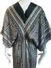 Silk Robe - Black Ikat