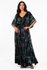 Silk Drawstring V-Neck Tunic Dress