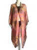 Knee Length Open Front Silk Kaftan - Batik