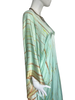 3/4 Long Silk V-Neck Kaftan - Aqua