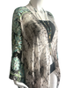 Knee Length Open Front Silk Kaftan - Multi Batik