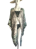 Knee Length Open Front Silk Kaftan - Multi Batik