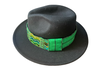 Fedora Hat - Black w Green