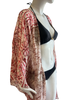 Knee Length Open Front Batik Kaftan - Red