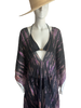Floor Long Open Front Silk Kaftan - Tie Dye