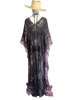 Floor Long Open Front Silk Kaftan - Tie Dye
