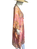 Knee Length Open Front Silk Kaftan - Batik