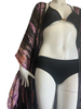 Floor Long Open Front Silk Kaftan - Tie Dye