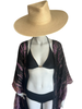 Floor Long Open Front Silk Kaftan - Tie Dye