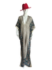 Long Silk V-Neck Kaftan - Trigon