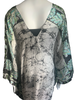 Knee Length Open Front Silk Kaftan - Multi Batik