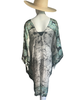 Knee Length Open Front Silk Kaftan - Multi Batik