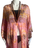 Knee Length Open Front Silk Kaftan - Batik