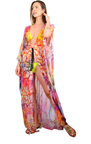 Summer Sunset  - Side Drape Kaftan