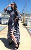 Zebra - Long Slit Dress/Necklace