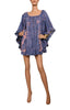 Cape Cod Ruffle Dress - Grey/Pink