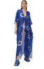 Evil Eye / Blue  - Side Drape Kaftan