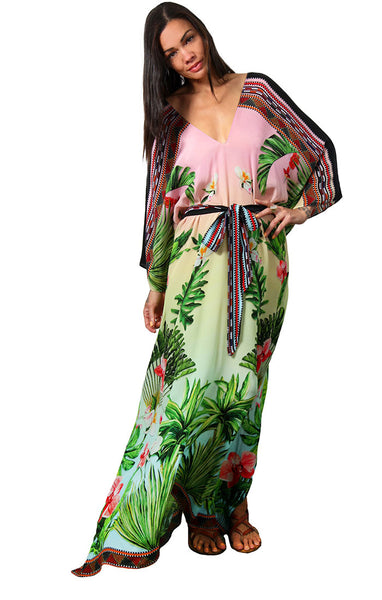 Banana Palm / Shaded - Belted Kaftan